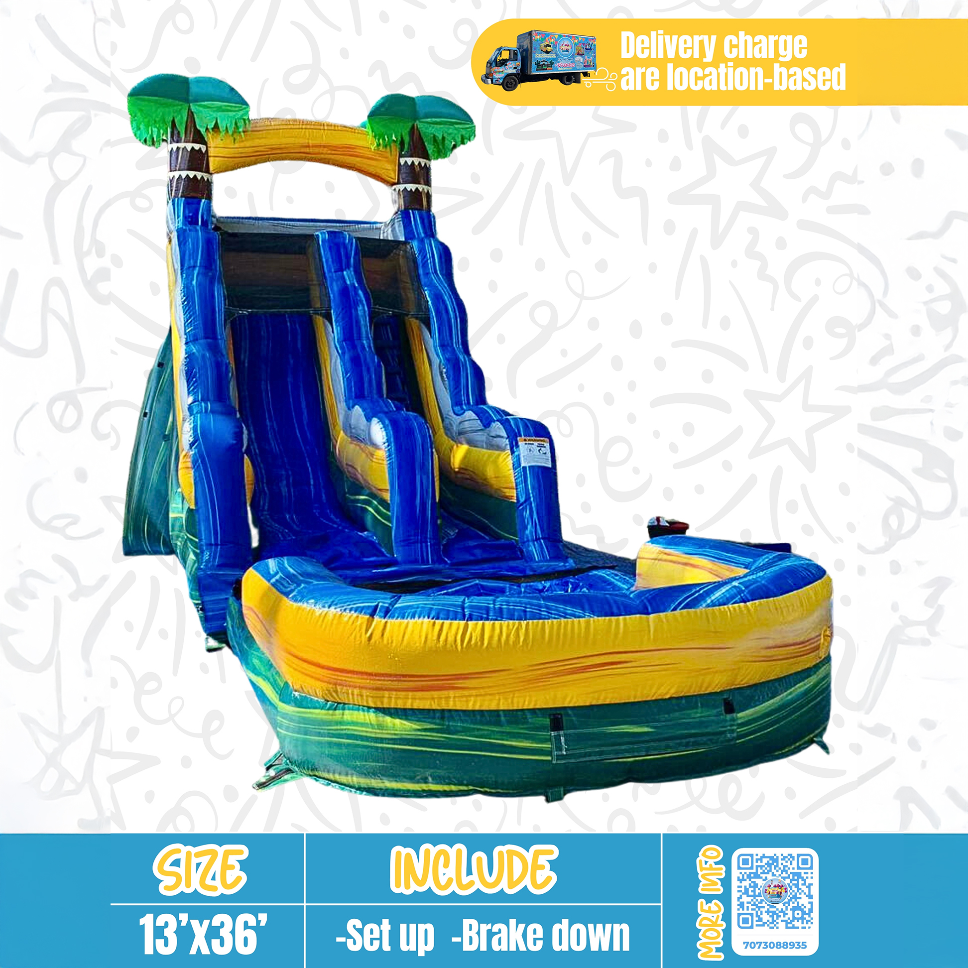 Tropical Dual Lane Water Slide